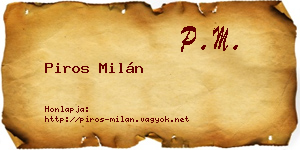 Piros Milán névjegykártya