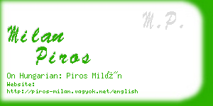 milan piros business card